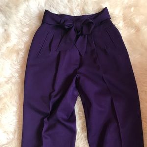 Neiman-Marcus belted high waist trousers | size 4